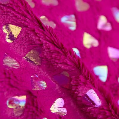 100% Polyester Plaid Style Bronzing Silver PV Plush Faux Fur Fabric for Home Textile