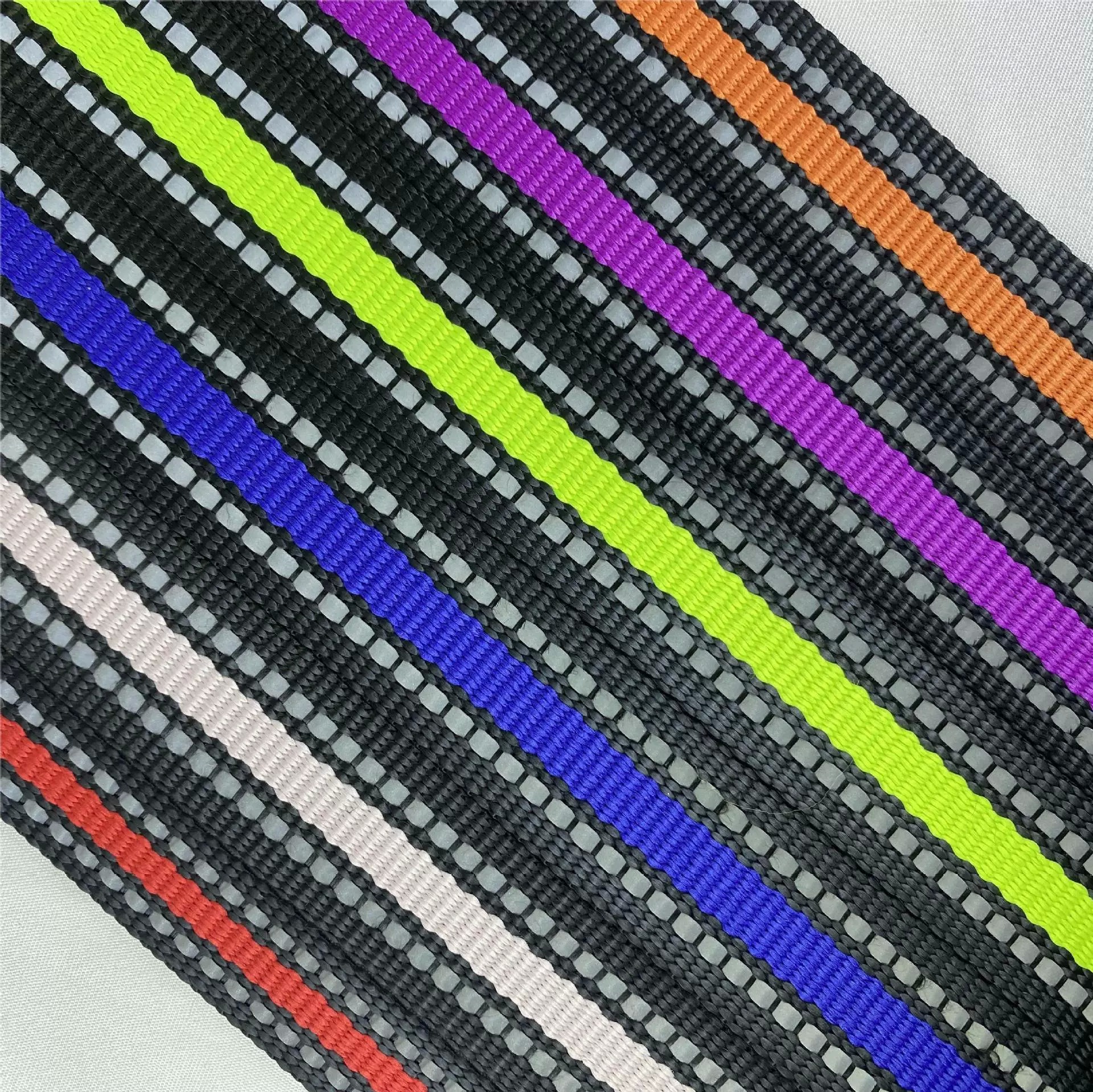 Reflective webbing Two-tone Pet supplies Polyester fiber Rescue safety belts Outdoor equipment