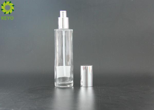 Clear Moisturizer Glass bottle , 100ml Skin Care Lotion Pump Bottle