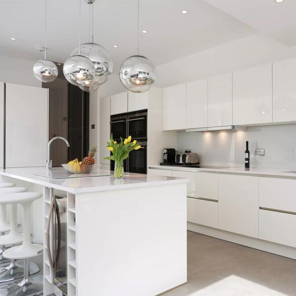 Modern Design Full Kitchen Cabinets with Eased Edge and Plywood Carcase Material