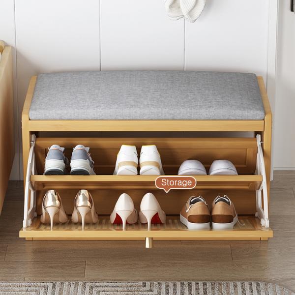 Simple Style Home Furniture Modern Decorative Entrance Area Shoe Storage Organizer with Cushion and Removable Cover