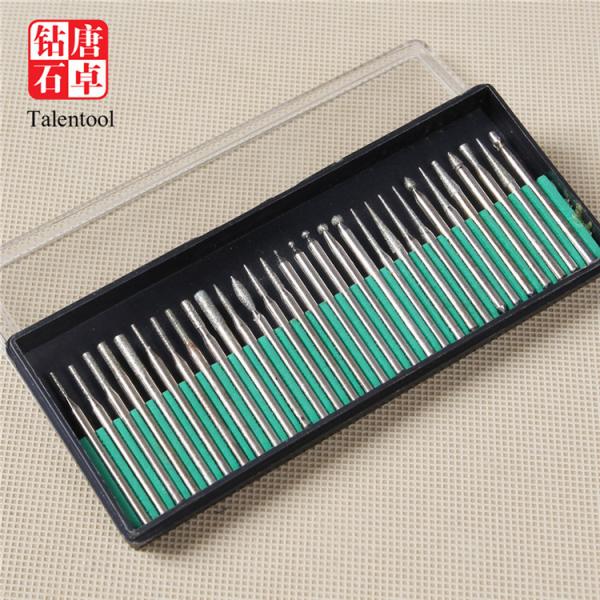 Flat Head Stone Cutting Diamond Burr Drill Bits , High Precision Diamond Cut Burr