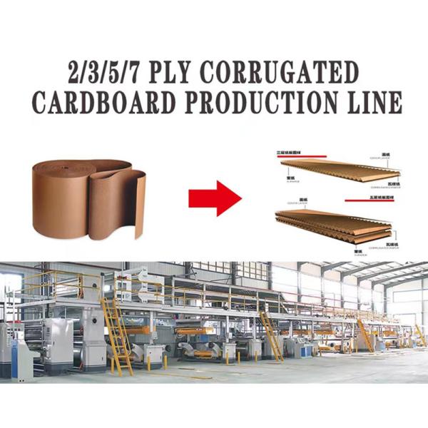 Chaîne d'emballage à vapeur pour le carton de papier ondulé Vitesse de production 0-200 m/min