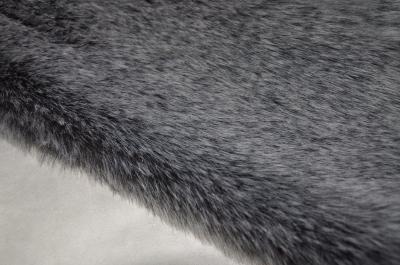Black 150cm Fox Fur Fabric By The Yard Acrylic Long Hair