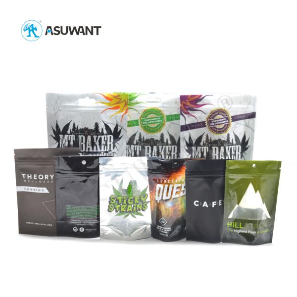 Stand Up Mylar Medical Weed k Bags Biodegradable 110-130 Mic Thickness