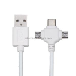 0.5m USB2.0 3イン1 急速充電データケーブル マイクロタイプC