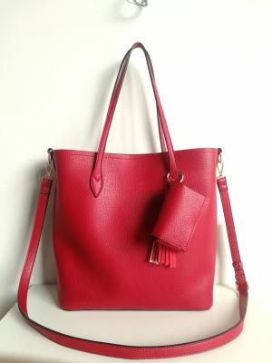 Fashion ladies handbag shoulder bag red colour with small purse onside for women