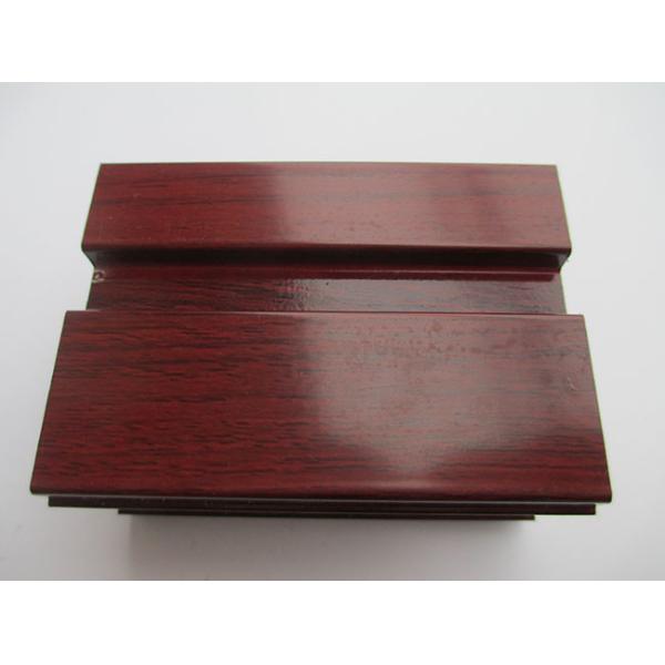 Double Glass Wood Grain Aluminum Profile , Aluminium Trim Profiles For Folding Doors