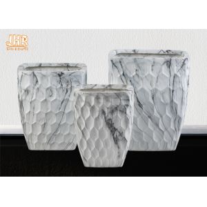 Плантаторы мраморных плантаторов бака смолы глиняных горшков баков завода глины волокна цветочных горшков декоративных крытые