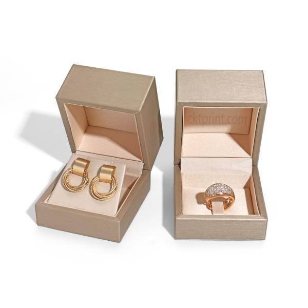 Custom Champagne Gold Jewelry Packaging Boxes For Bracelets And Hoop Earring