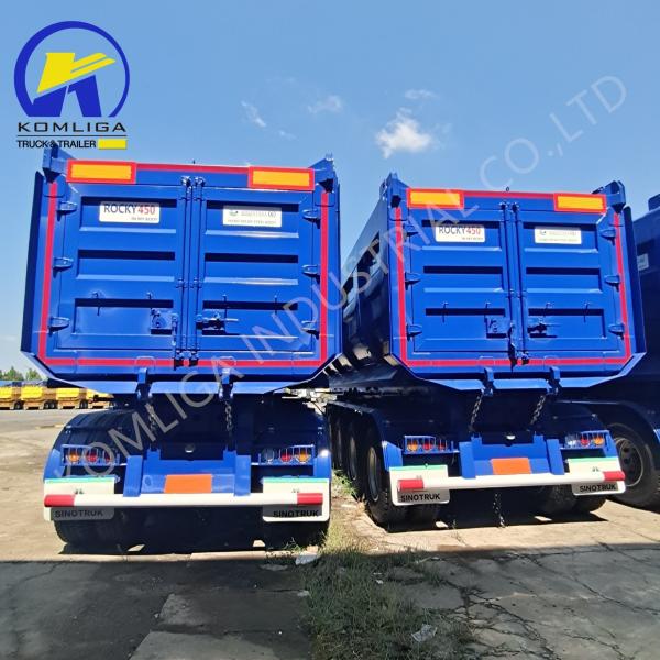 Customized Request 3 Axles Rear Hydraulic Dump Truck Tipping Semi Trailer for Russia