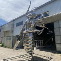 4Sculpture d'abeille en acier inoxydable poli