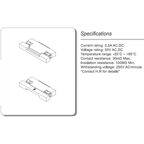 0.5mm Pitch Single Row SATA Connectors , 50V AC / DC SMT Inventer ATA Connectors