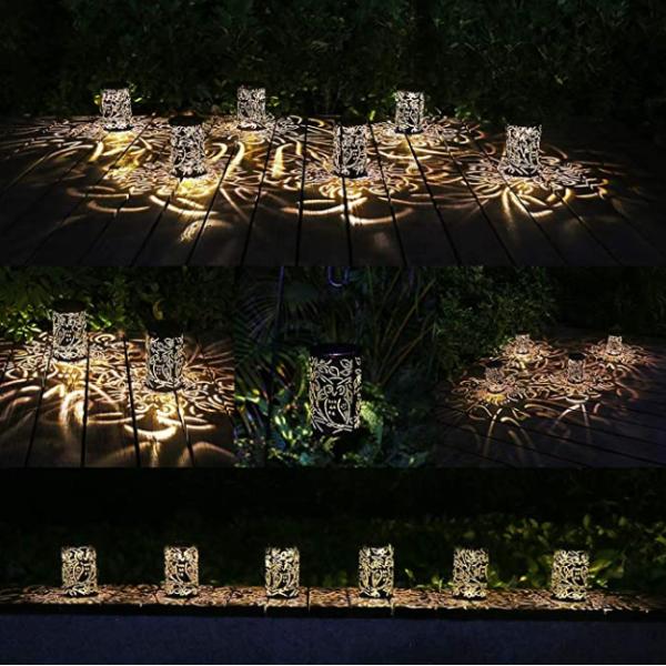 Retro Metal 8.46 Inches 0.5w Outdoor Solar Tabletop Lanterns