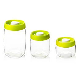 Wholesale Vacuum Jar Food Storage Canister Transparent Borosilicate Glass With Color Lid