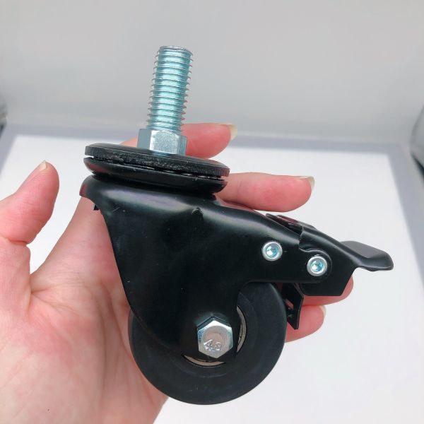 Luxury Style 50mm 2 Inch 150KGS Modified PP PO All Black Swivel Double Ball Bearings Heavy Duty Caster Wheel