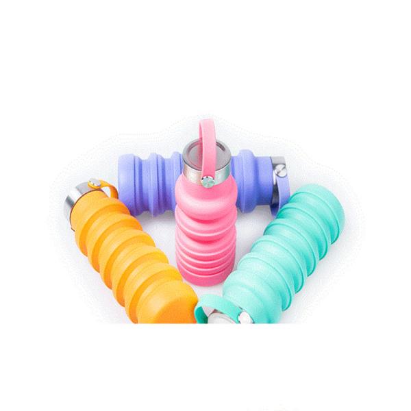 Retractable Design Large Capacity Silicone Sports Water Bottle for Outdoor Activities