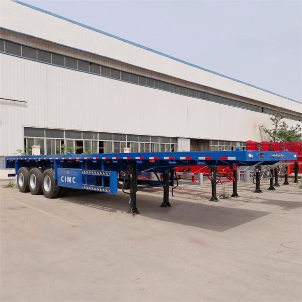 Brand new flatbed semi trailer 70ton 3 4 axles pan trailer Container Semi truck trailer 40ft 12metre for sale