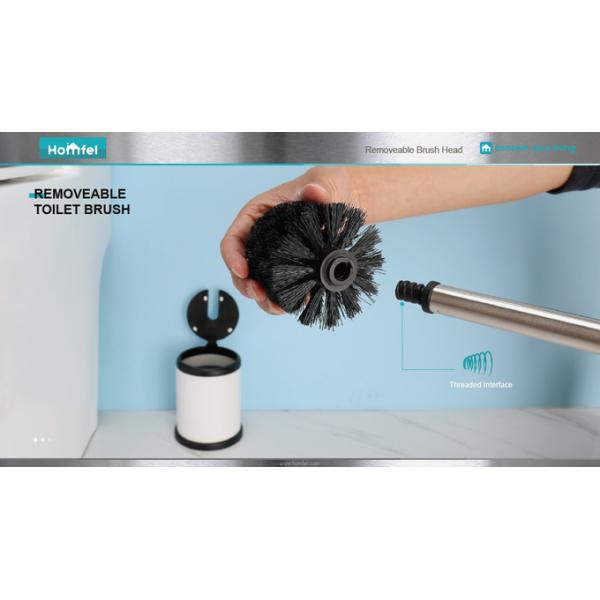 Economic Stainless Steel Toilet Brush with Easy Automatic Open Holder and Anti-Bacterial PP Brush Filament
