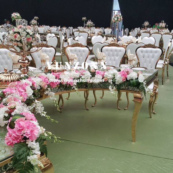 Luxury Romantic Stainless Steel Wedding Chair for Banquets and Royal Princess Events for Living Room Apartment or Villa