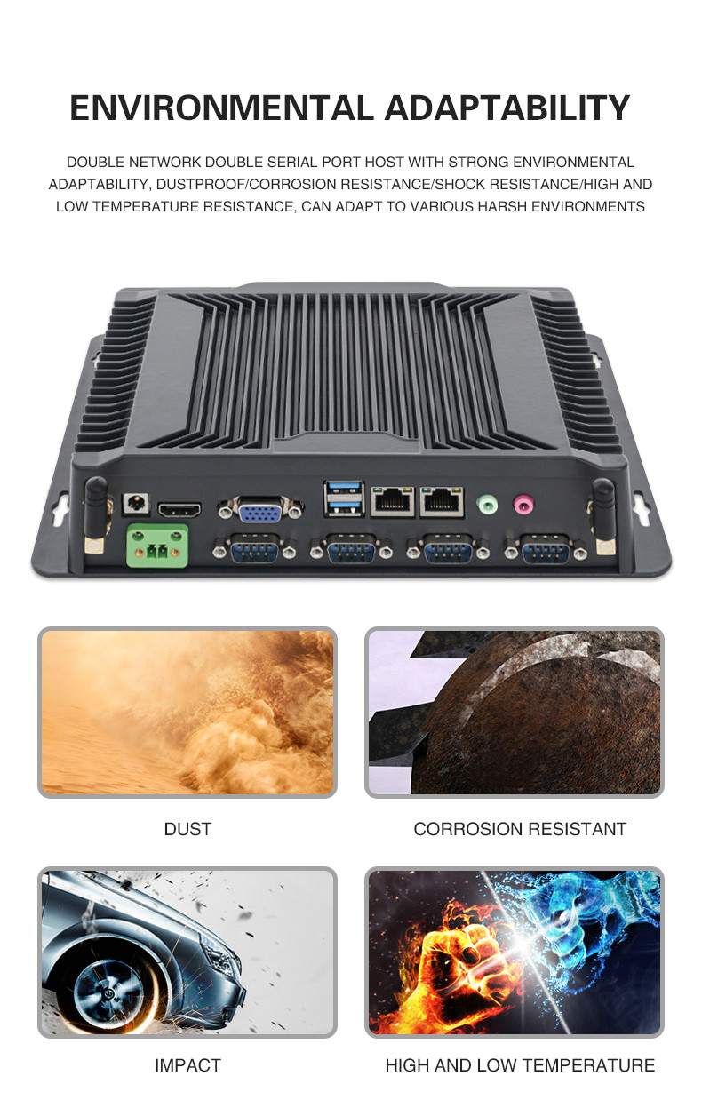 Линукса ядра I3 I5 I7 порта Com порта гигабита ПК двойного Fanless промышленный
