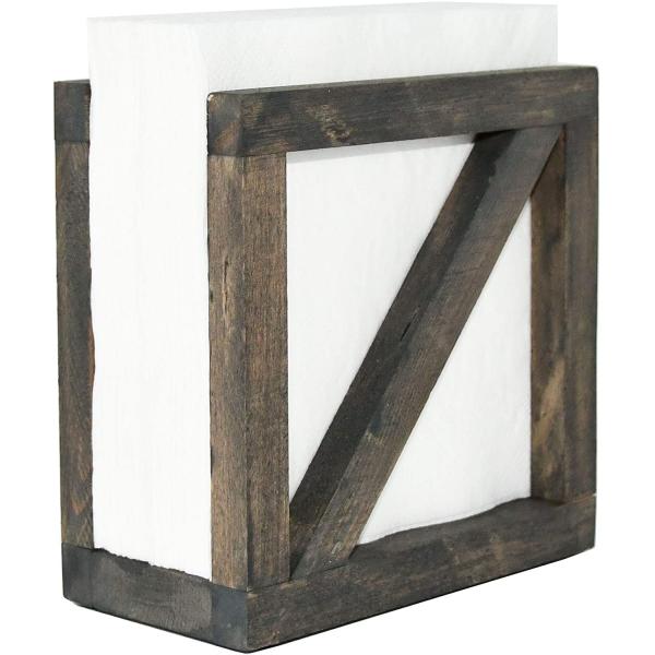 Customizable Rustic Napkin Holder for Farmhouse Decoration Printing Silk-screen/Burned