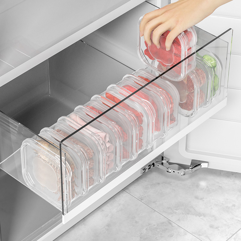 Modern Portable Reusable Plastic Meal Prep Organizer Containers with Lids for Kitchen Frozen Food Storage
