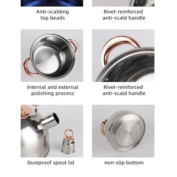 Не Cookware нержавеющей стали кухни ручки установил со стеклянной крышкой