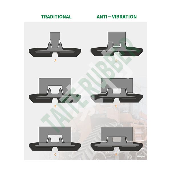 250mm Rubber Excavator Tracks T250X72KX52 for NICO HY 48/HY58 2000