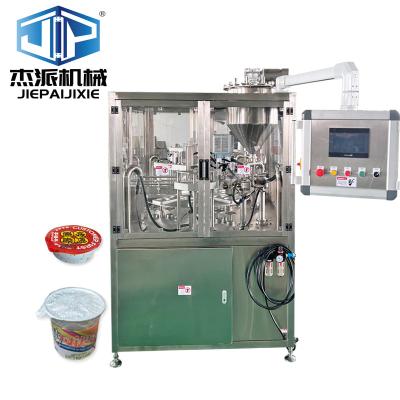PLC Controlled HMI Vacuum Yogurt Cup Filling Sealing Machine Temperature Control Full Automatic High Speed