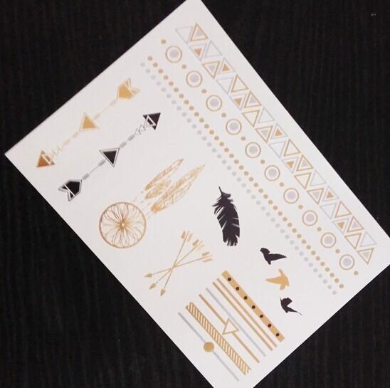 Rosy gold metallic temporary tattoo