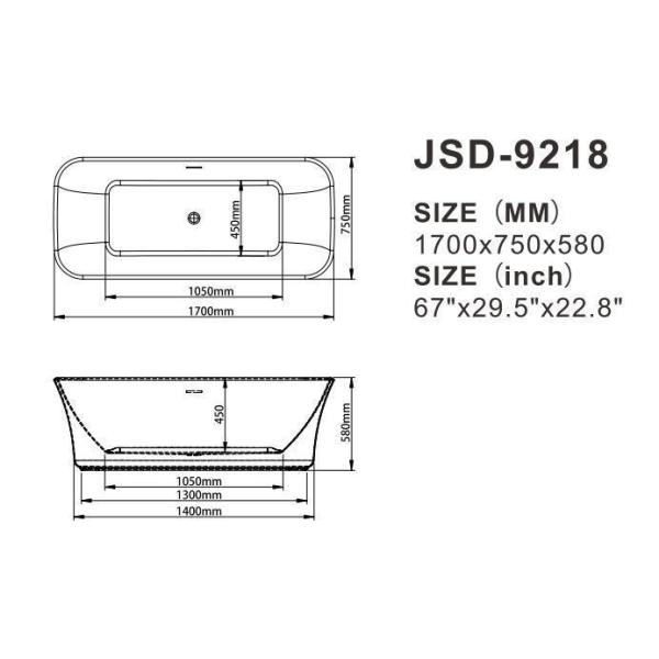 Structure Freestanding Tub Flexible Hot Tub Acrylic Bathtub with Outer Frame and Legs