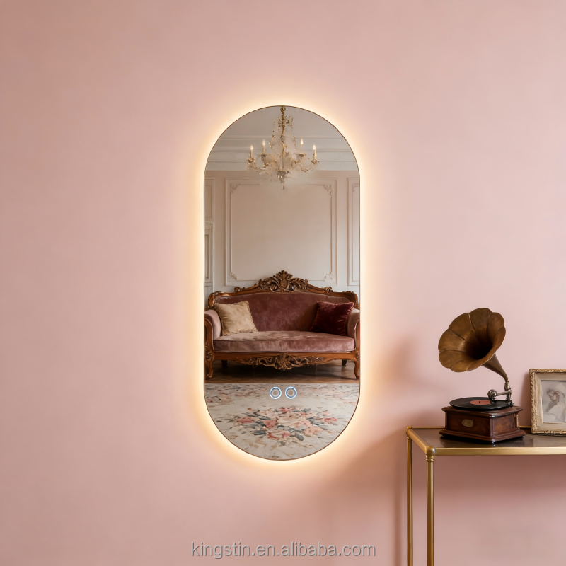 Hotel Led Mirror Anti Fog Smart Wholesale Vanity Frameless Wall Manufacturers Light Mirror Bathroom Oval Hair Salon Mirrors