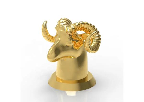 Luxury Zamac Creative Animal Style Perfume Bottle Cover 15Mm Gold Metal Zinc Alloy