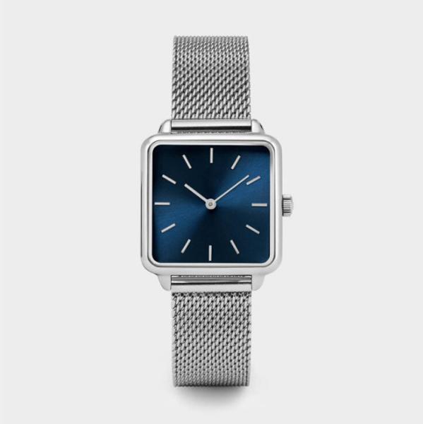 Slim Quartz Square Watch , Mesh Band Quartz Watch Silver / Gold / Rose Gold Color