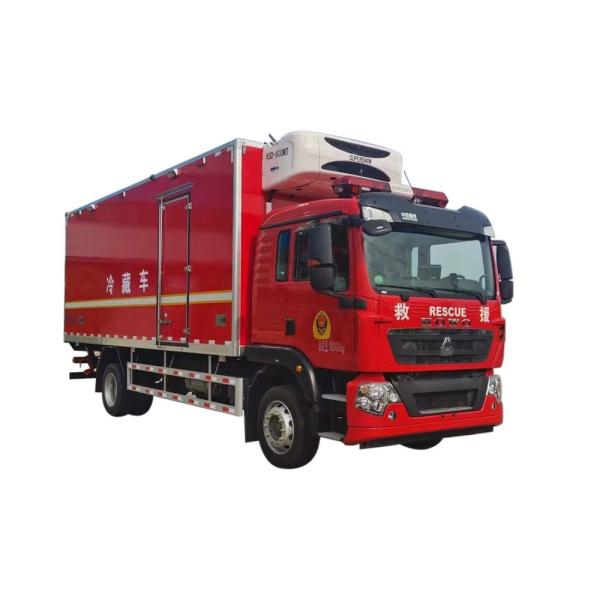 Camion réfrigéré de secours d'urgence rouge Camion réfrigérateur de secours d'urgence Camion réfrigérateur de haute qualité Camion réfrigérateur