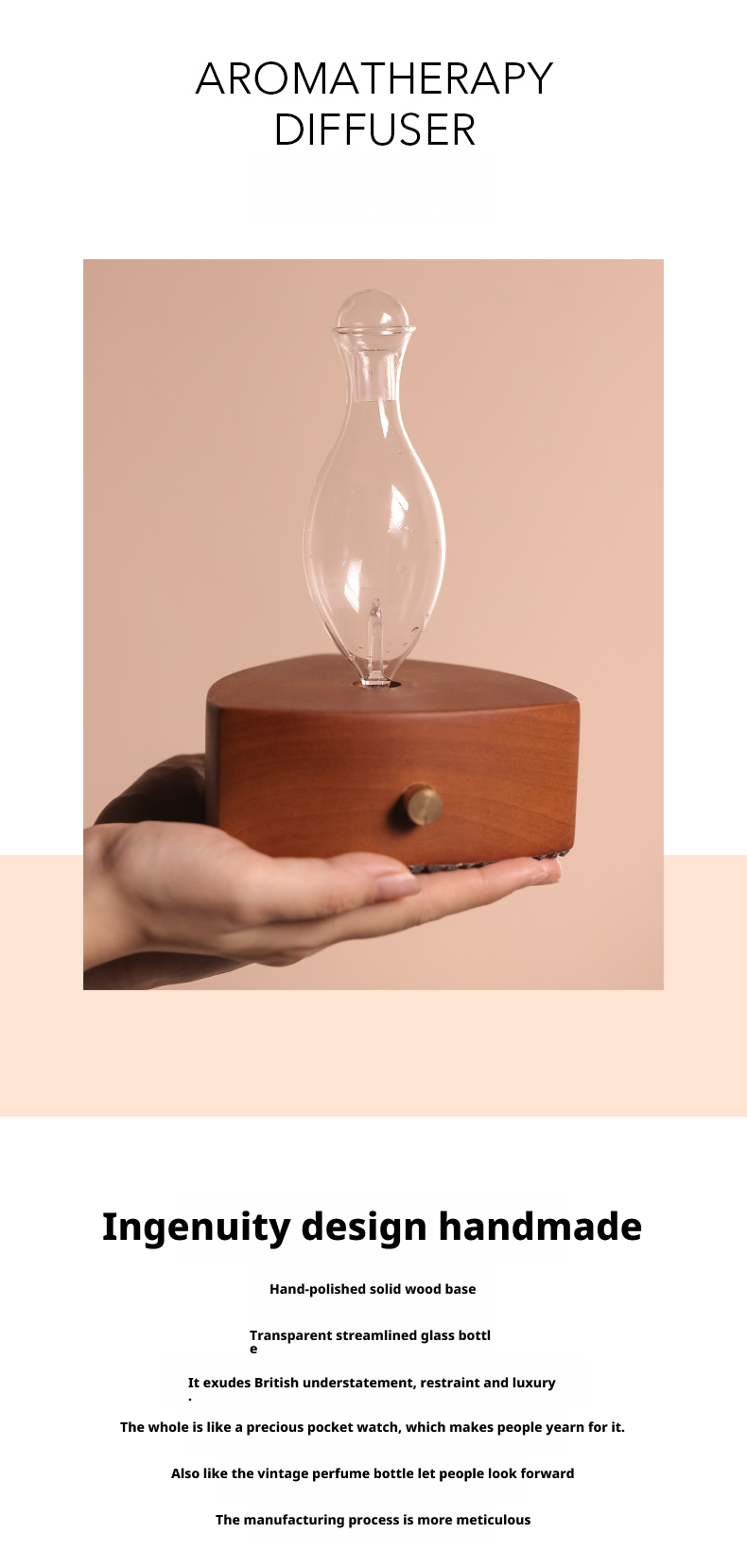 Customized Size Real Wood Essential Oil Diffuser Waterless High End For Hotels
