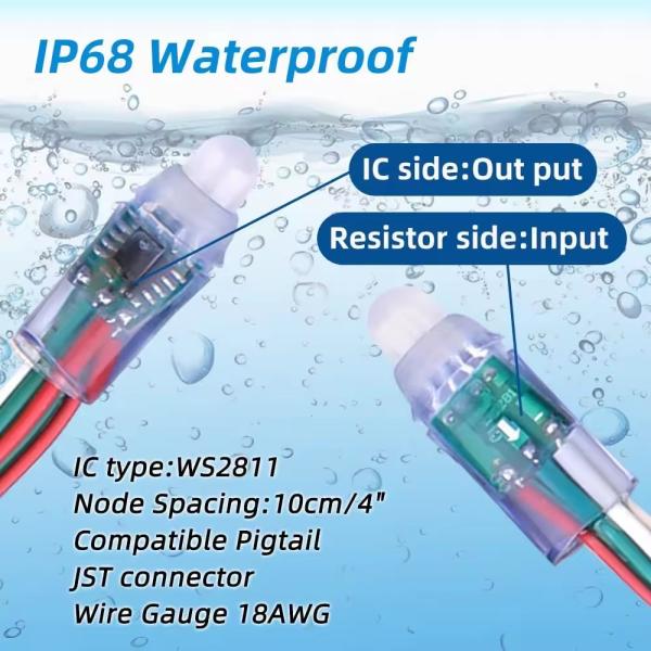 Фабрика оптом WS2811 Dream Color RGB IC 12V LED Pixel Sting Lights Рекламные модули Экран светодиодные точечные огни Рождество