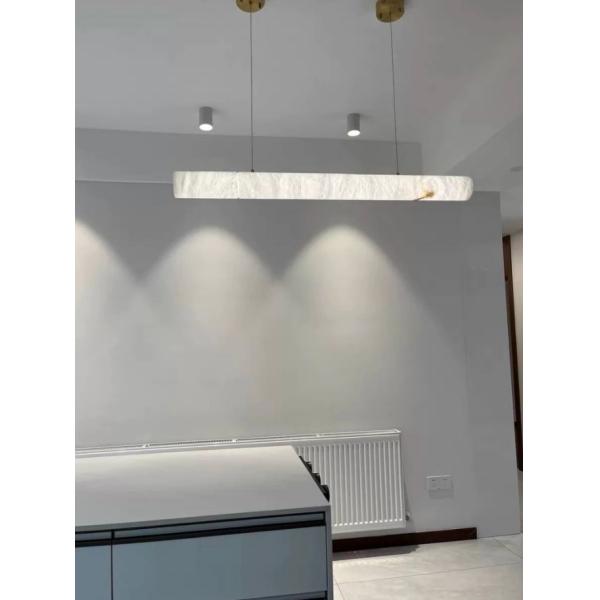 Отель на заказ Внутренний деко Современный висячий столовой Подвесок Светлый Скандинавский Роскошный латунь Алабастр Линейный Большой Люстры