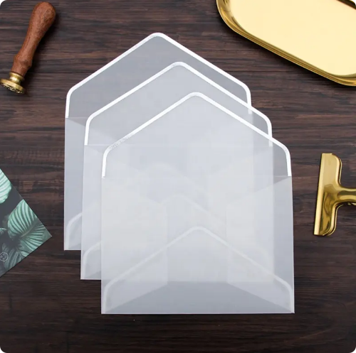 Custom Gilt Edge Glassine Paper Envelope Bag For Postcard Greeting Card Packing