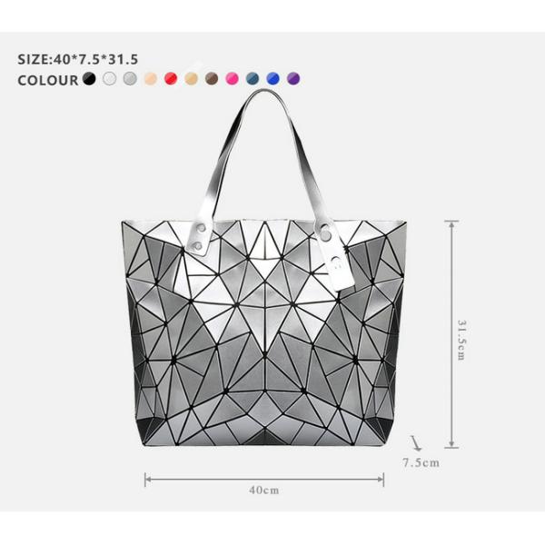 Дамы сумки Tote женщин геометрические большие кожаные лоснистые взваливают на плечи сумку