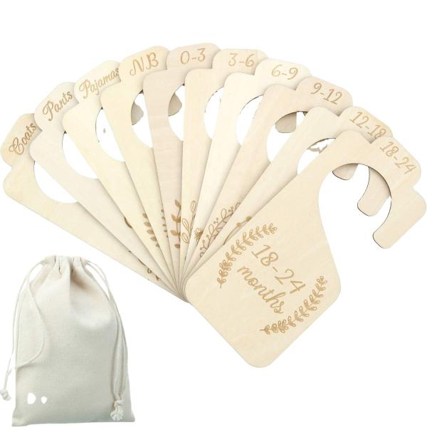 Hot Selling Eco-friendly Wooden Baby Closet Dividers Hanging Set  For Newborn Gift