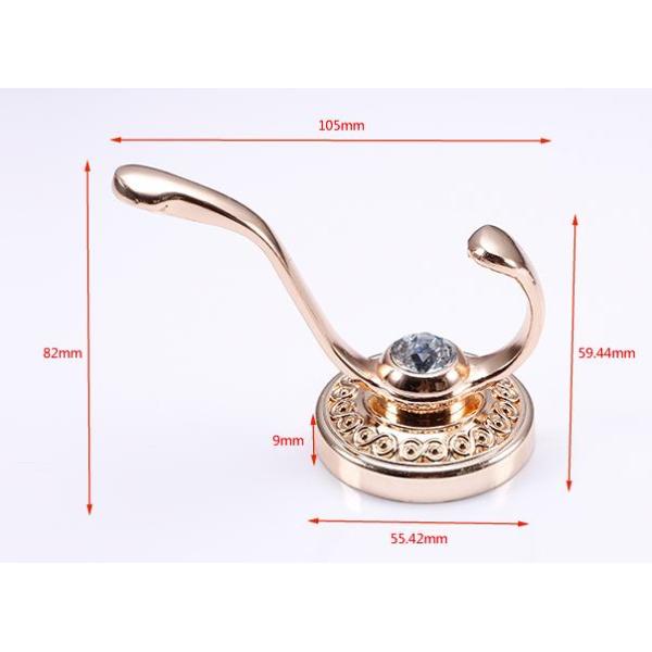 Crystal Light Coffee Decorative Coat Hooks Elegant Zinc Bag Hangers European Livingroom Jacket Holders