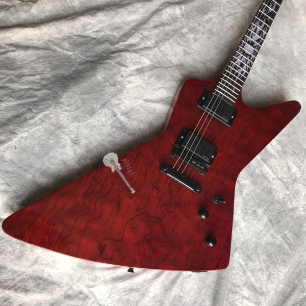 Custom Electric Guitar Wine Red Rosewood Top Covered Black Hardware Can be Customized Logo
