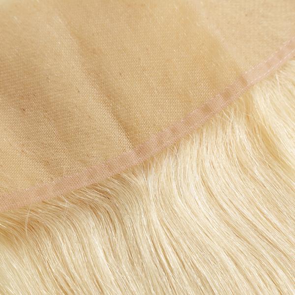 Orelha do cabelo reto do Virgin do cabelo louro do fechamento do laço da orelha 13x4 à cor natural