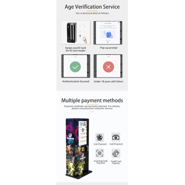 Convenient Age Verification and Payment System Vending Machine for Small Product