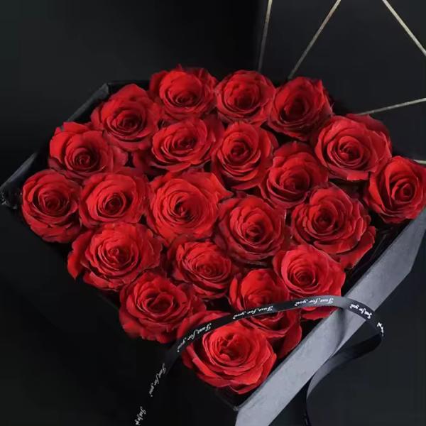 UV Coating Printing Florist Cardboard Boxes Pink Pentagon Cardboard Rose Gift Box