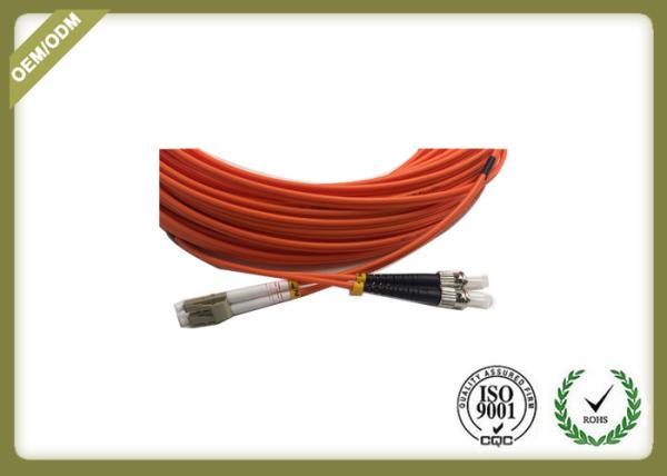 Long Meter Fiber Optic Patch Cord LC - ST Duplex Multimode With LSZH Orange Jacket