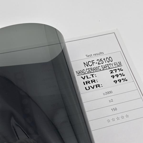 Nano Ceramic Safety Film with 99% IRR and 99% UVR for High Heat Rejection Car Window Tint Film 3mil Thickness