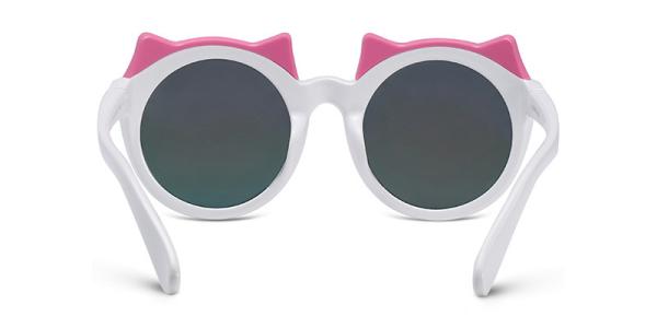 Kids Girl PEI Sunglasses TAC Polarized Len Ultra Lightweight Black White Pink Plastic Frames